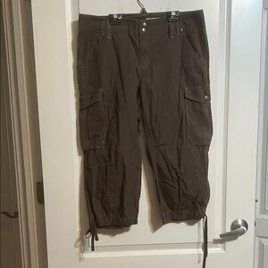 DKNY Brown Cropped Cargo Pants